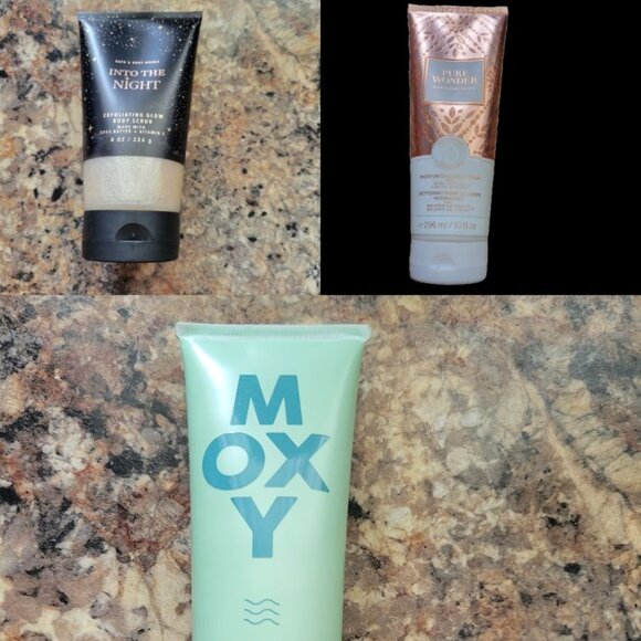 NEW Bath & Body Works Moxy Pure Wonder Into Night LOT bundle 3 Body Facial NWT - Picture 1 of 16